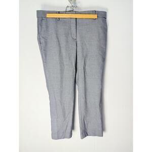 Ann Taylor Women’s Blue Houndstooth Pattern Button Closure Petite Pants 10